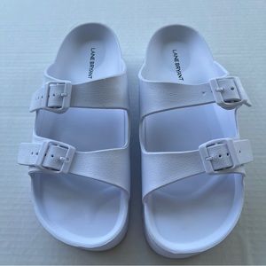 Lane Bryant White Platform Slides